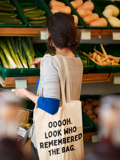 Look Who Remembered the Bag Cotton Tote Bag