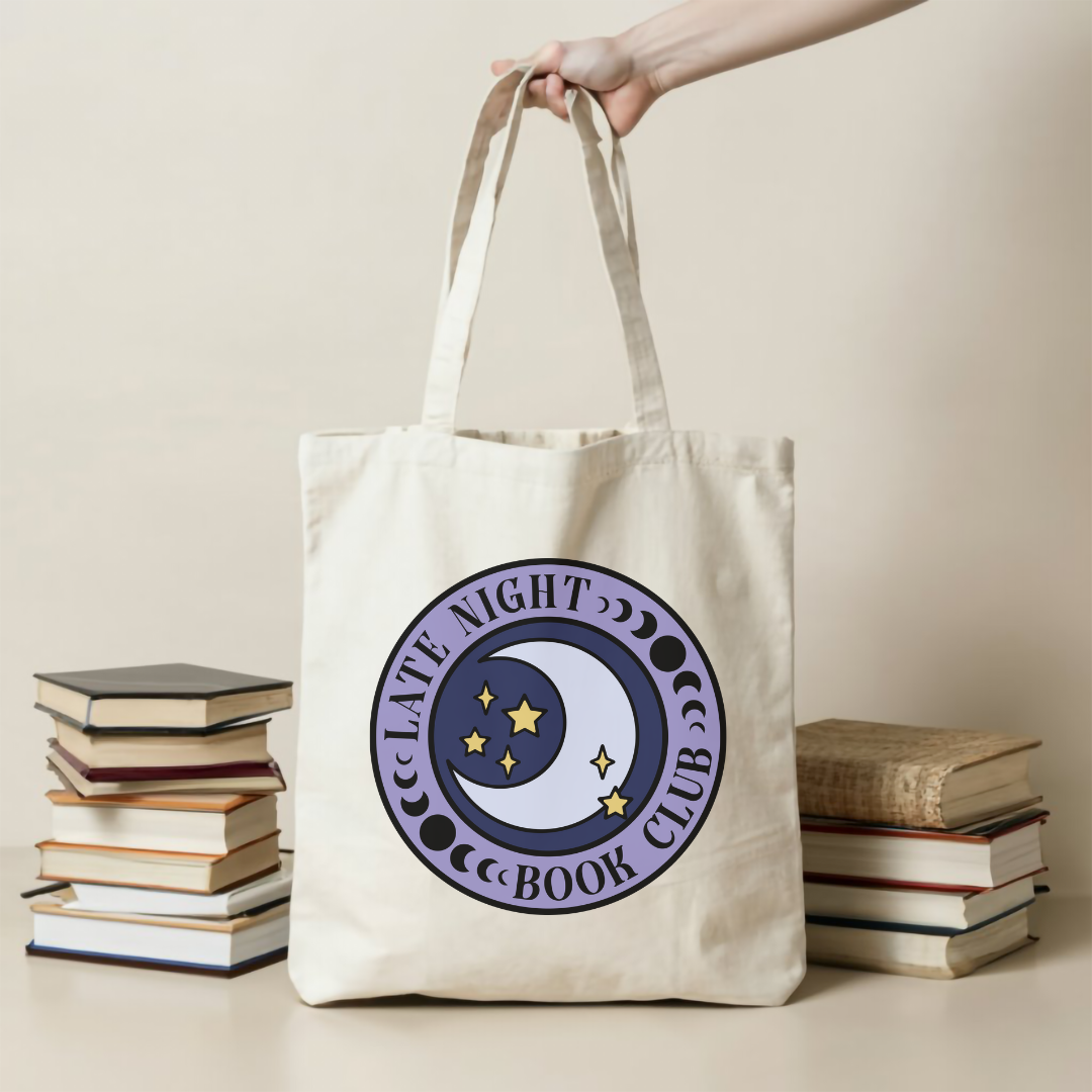 Late Night Book Club Tote Bag