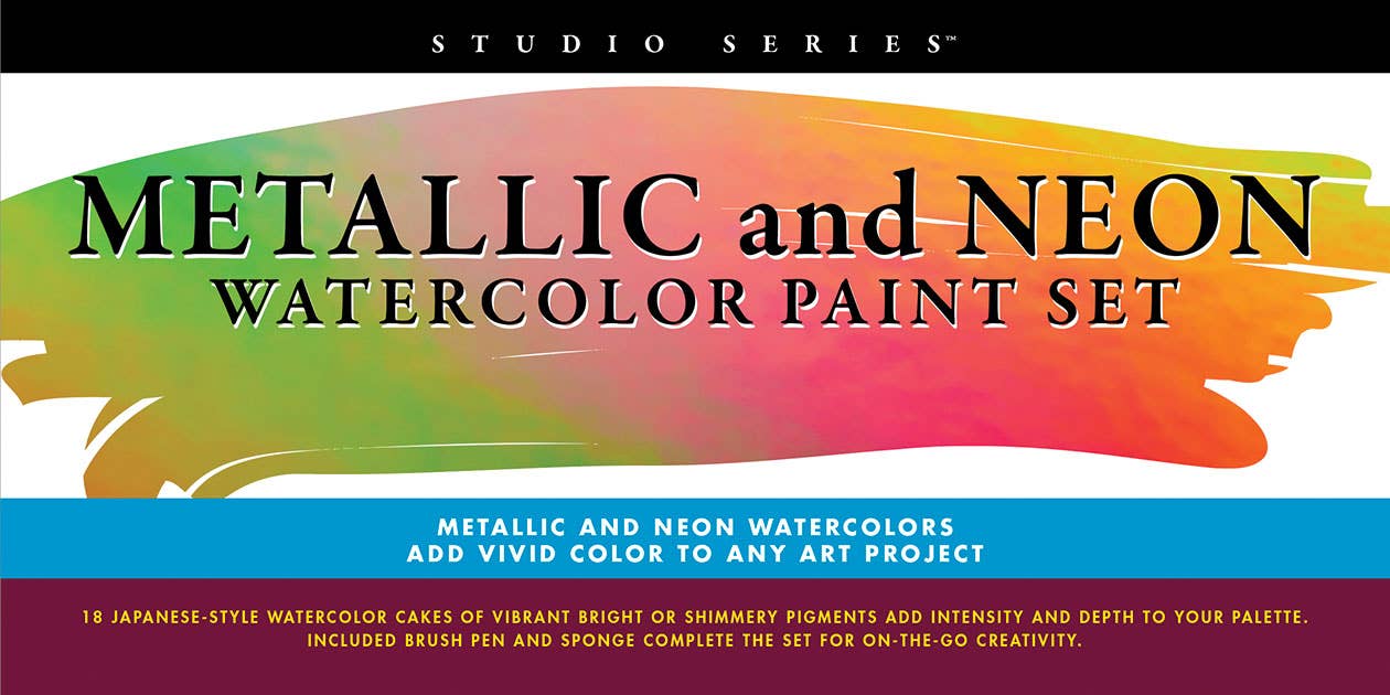 Studio Series Metallic & Neon Watercolor Paint Set