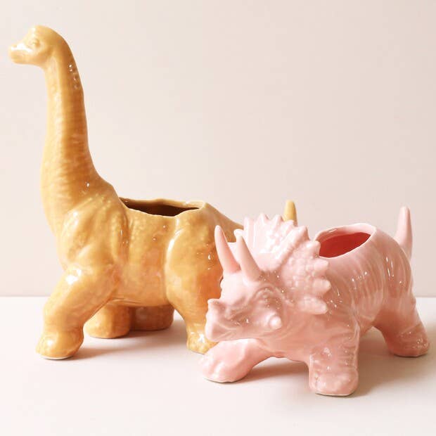 Pink Triceratops Dinosaur Planter