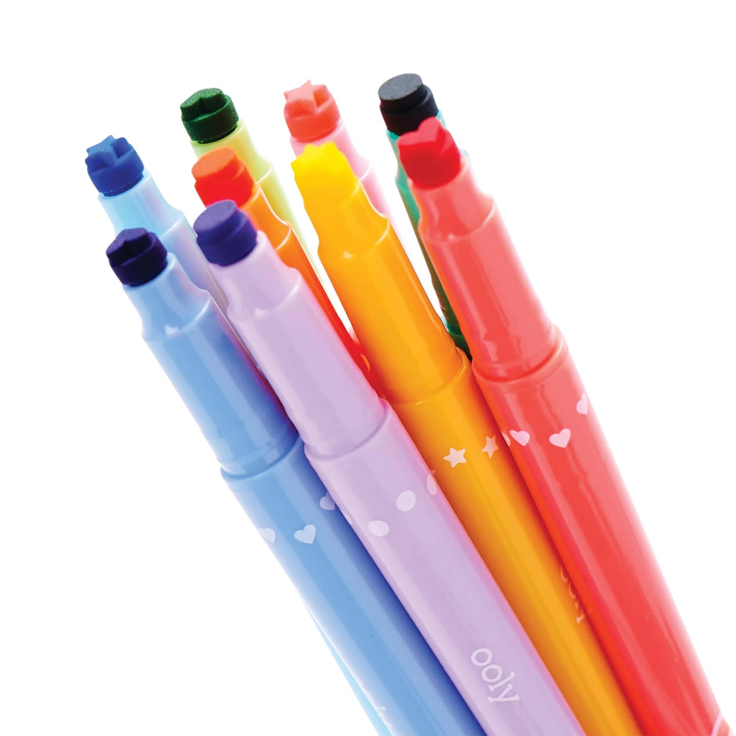 Confetti Stamp Double-Ended Markers - Set of 9