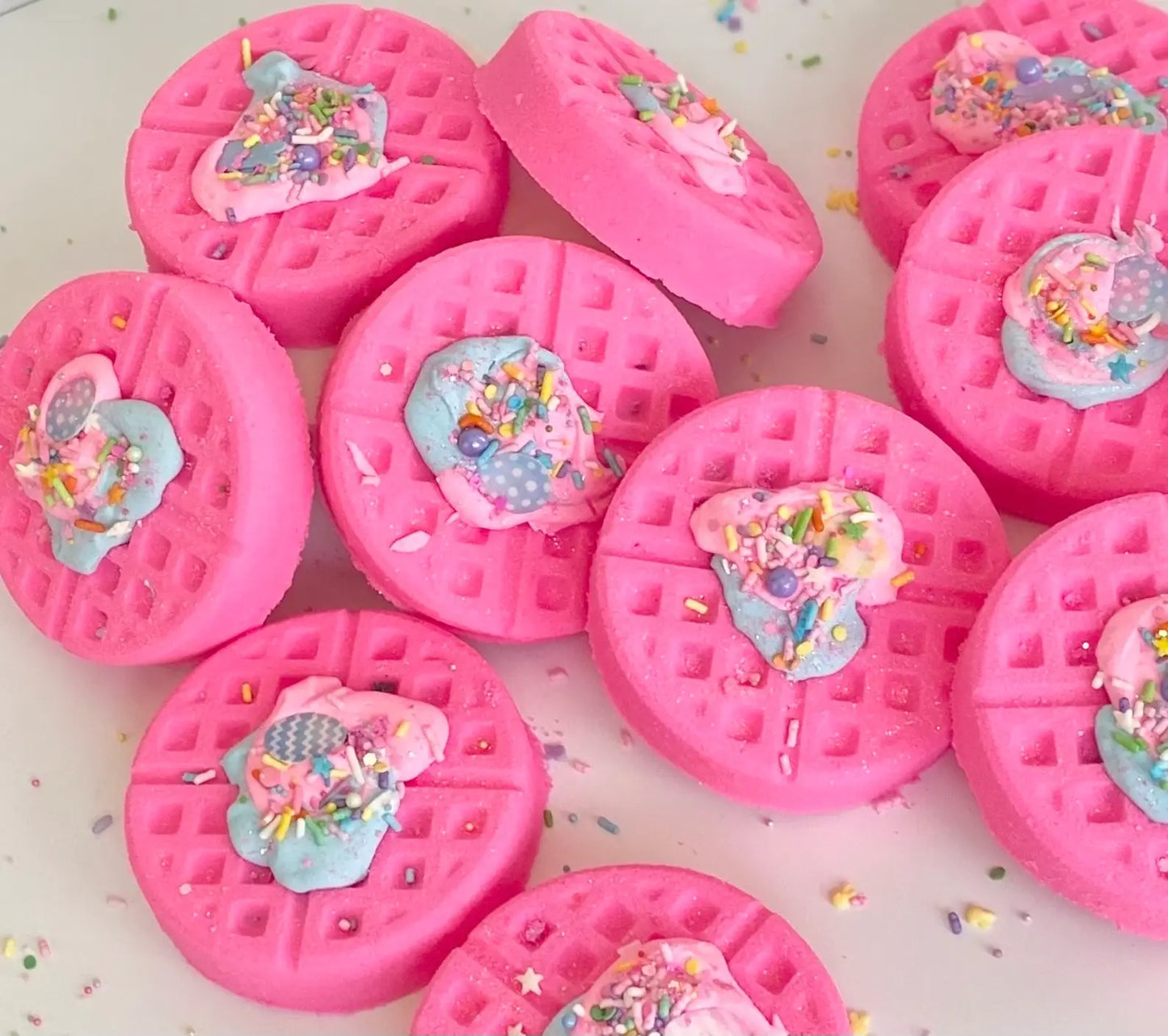 Strawberry Scented Waffle Bath Bomb