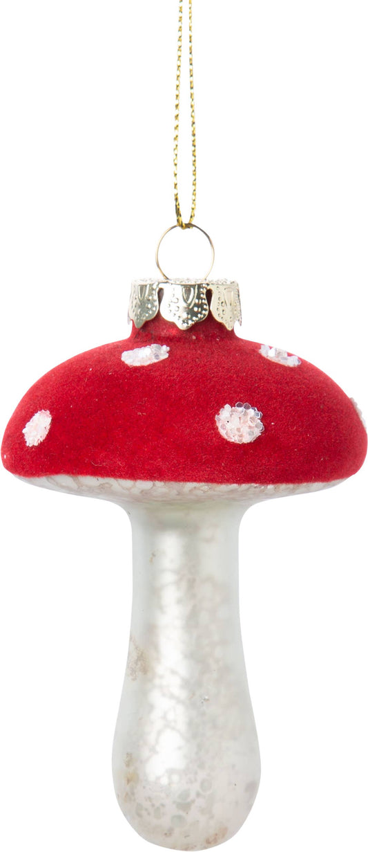 Glass mushroom ornament