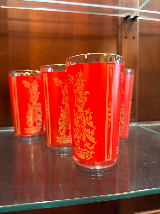 MCM Asian Thai Culver glasses set of 5