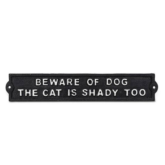 Beware of Dog Sign-Blk-13"L-1581