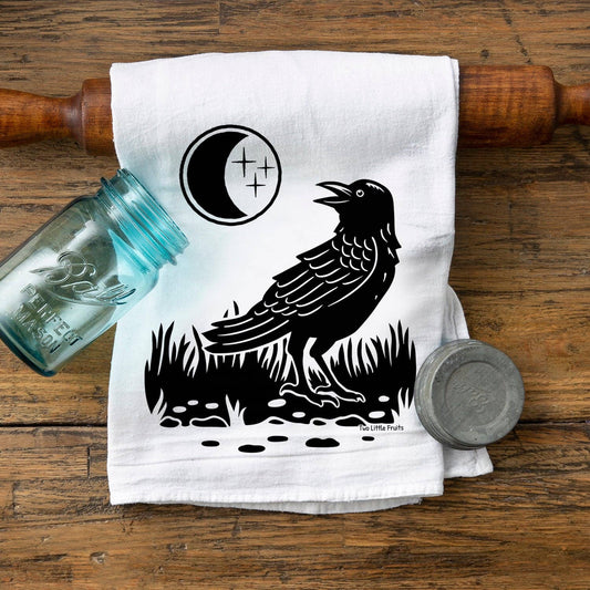 Black Crow Cotton Tea Towel