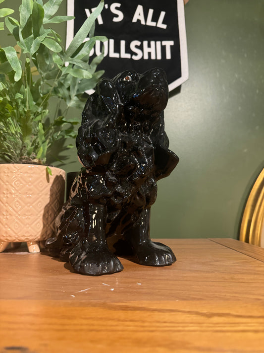 Black vintage ceramic dog