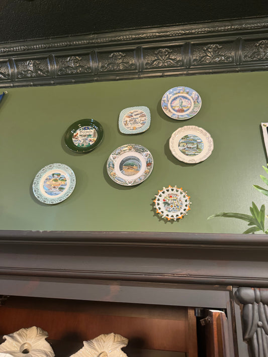 Vintage souvenir plate collection