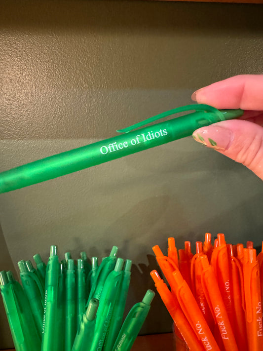 Office of idiots green pen