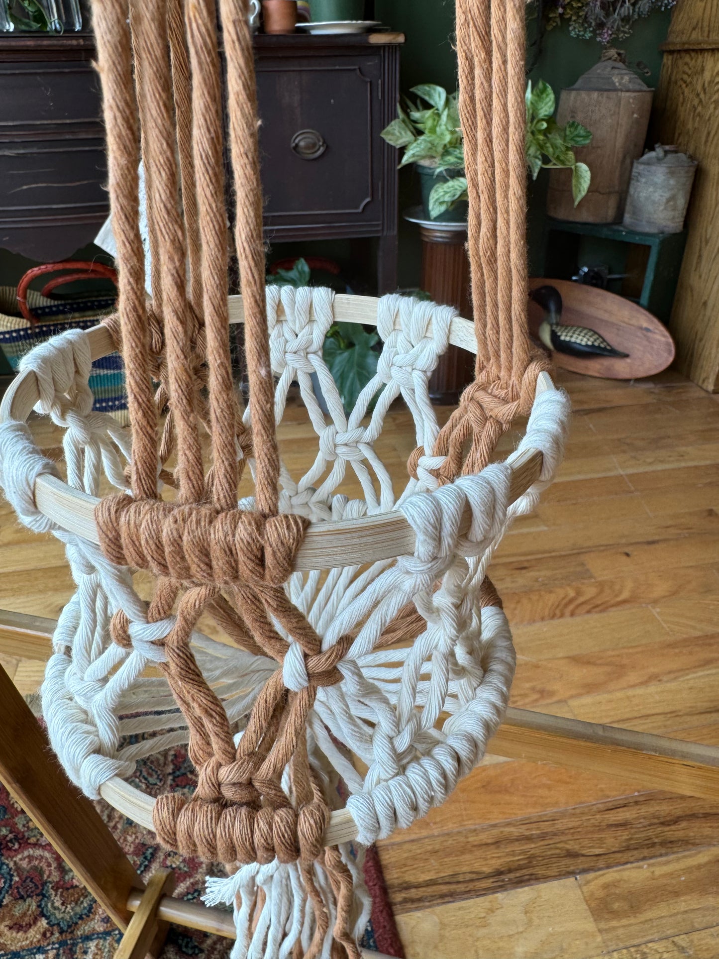 Macrame Plant Basket 6"