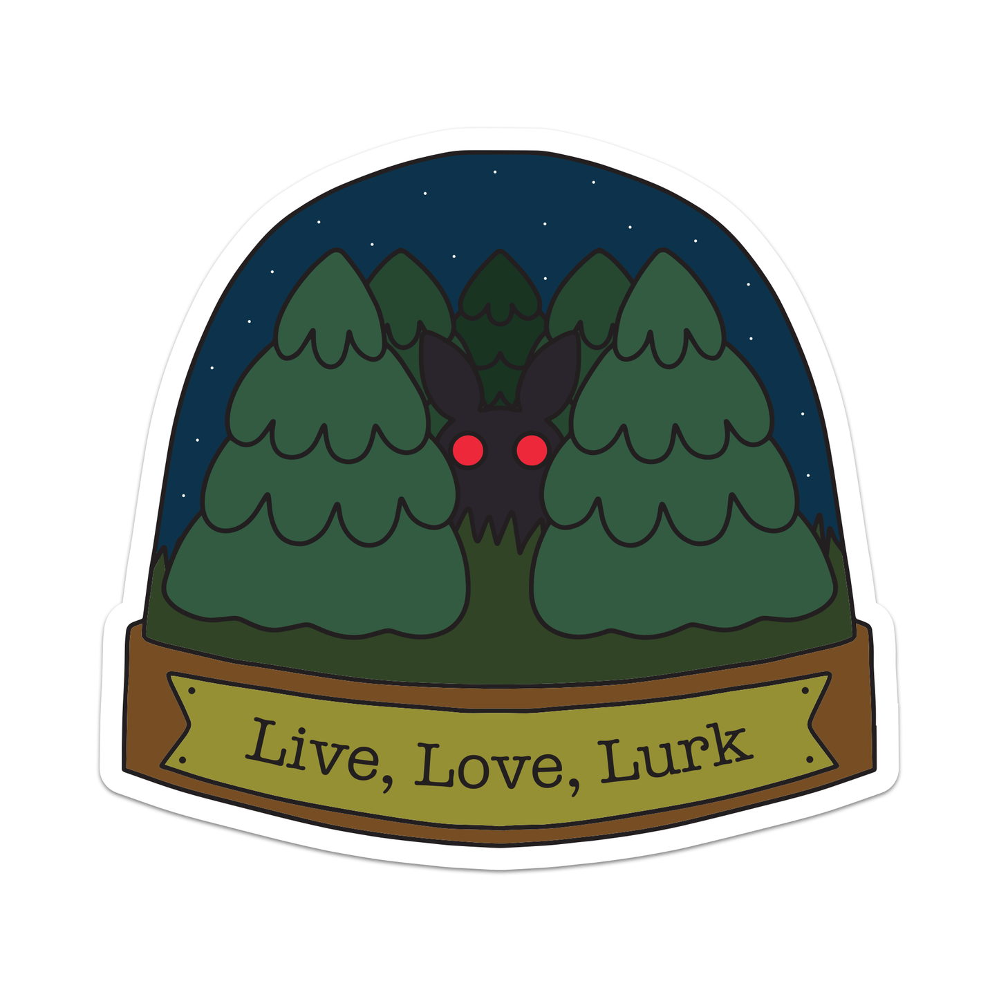 Live Love Lurk Mothman Sticker