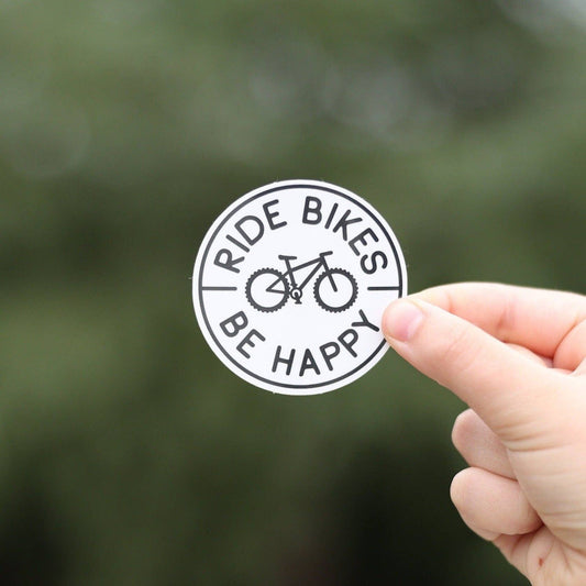 Ride Bikes Be Happy Cyclist Decal Sticker