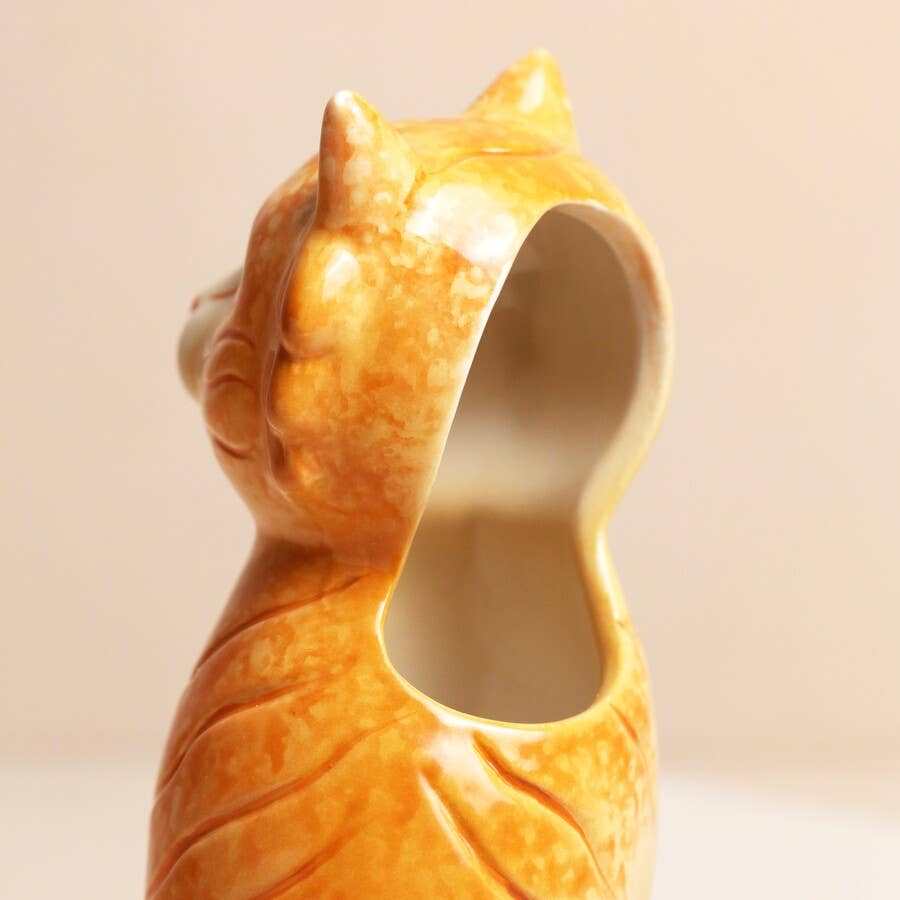 Orange Cat Vase