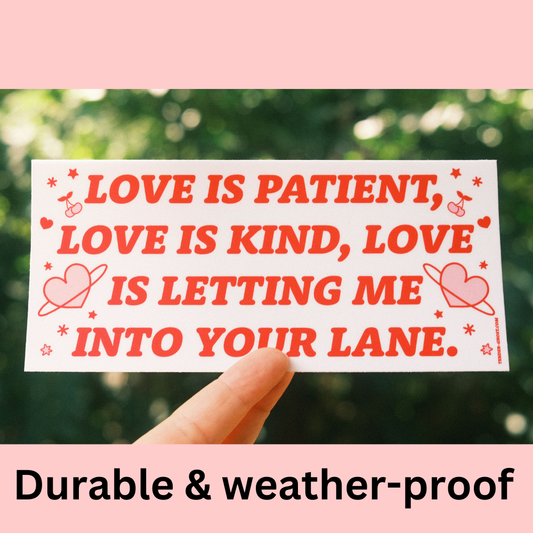 Love is Patient Bumper Sticker | Christmas Advent Calendar Stocking Stuffers