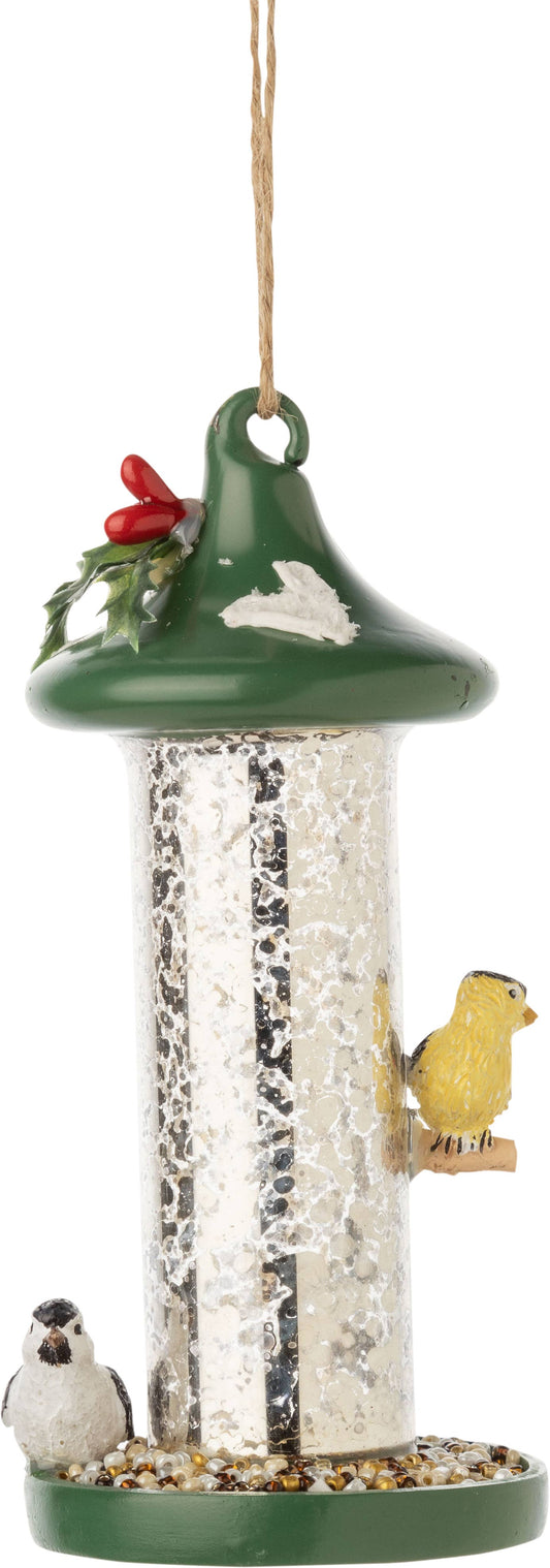 Glass Bird Feeder Ornament