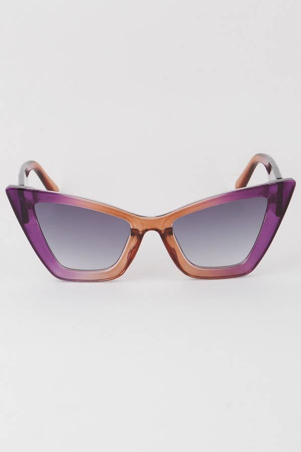 Retro Sharp Cateye Gradient Sunglasses