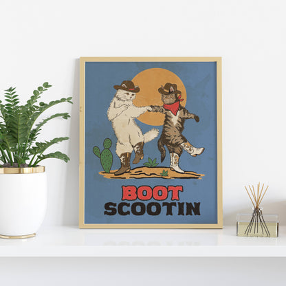 Boot Scootin Kitties Poster