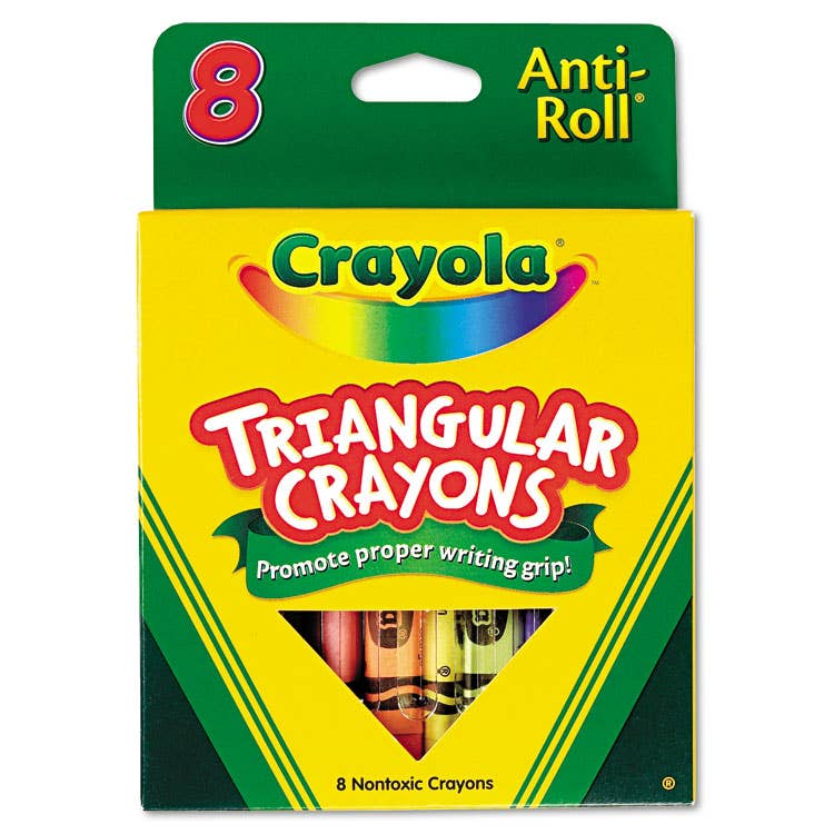 8 Count Large Anti-Roll Crayola Crayons